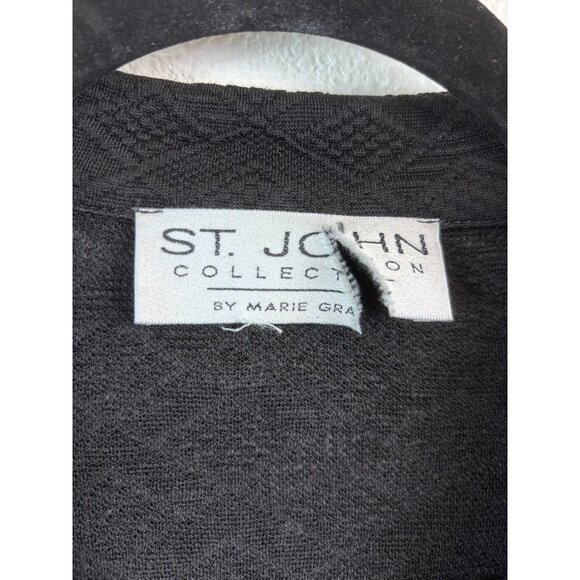 St. John Collection‎ women's 14 black 2pc blazer skirt business casual knit set - Picture 5 of 13